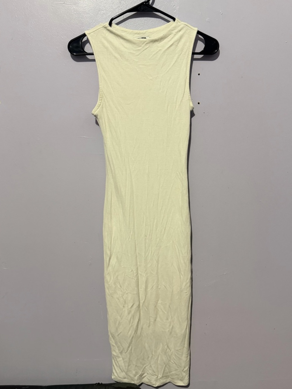 Fashion Nova Cream Sleeveless Ribbed Maxi Dress